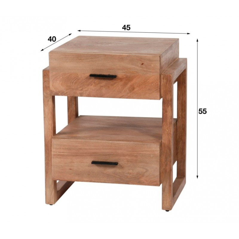 ZI Bedside table Gobi 2 drawers